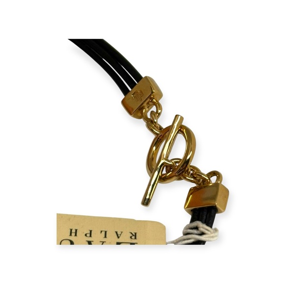 new Ralph Lauren 𒀭 Multi Strand Choker with 3 Briolette Pendants 𒀭Black Gold - Picture 10 of 16